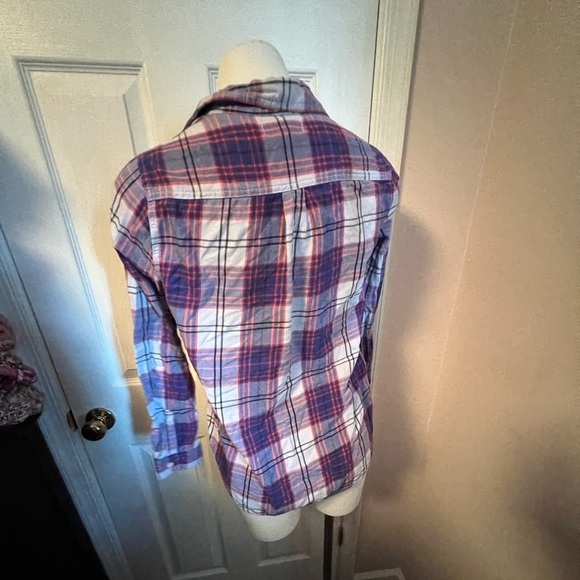 Old navy purple checkered button down shirt - Picture 4 of 4